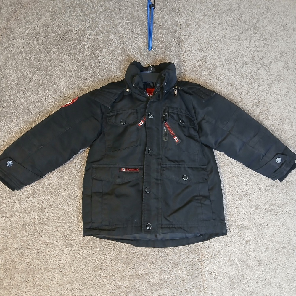 Canada Weather Gear Kids Black Winter Parka Jacket Coat Size L Heavyweight